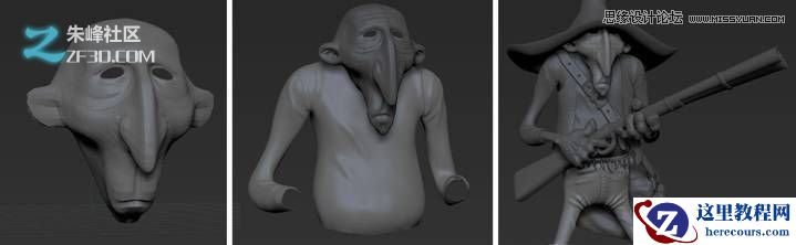 3dmax和zbrush制作瘦老头打鸟行动