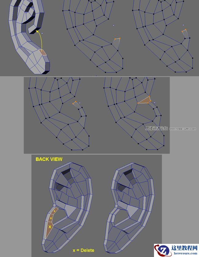 3Dmax建模教程：简单制作逼真耳朵模型