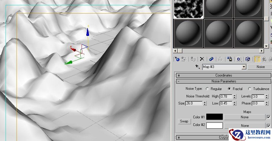3Dmax实例教程：简单的制作山峰