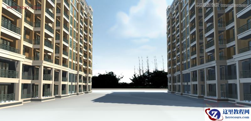 3DMAX给室外建筑楼房单体渲染效果