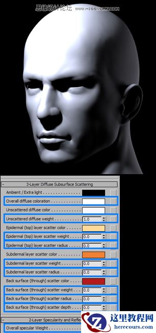 3ds Max的mental ray皮肤3S的经典教程