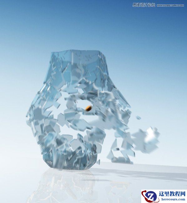 3Dmax制作超酷的子弹打碎玻璃效果图
