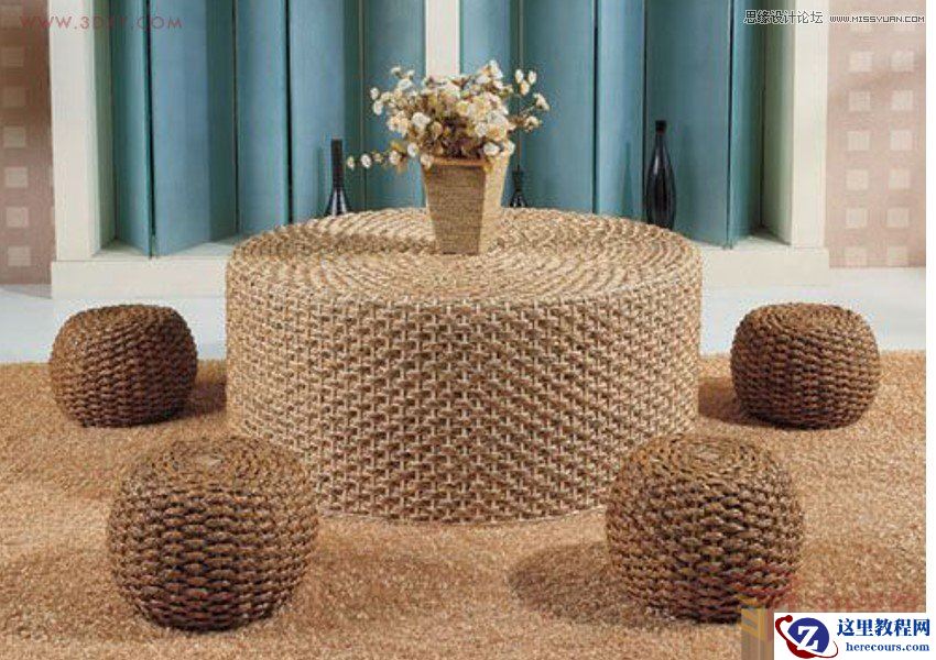 3DMAX制作逼真的藤编家具模型教程