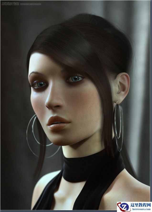 3D MAX建模教程：女性角色模型解析