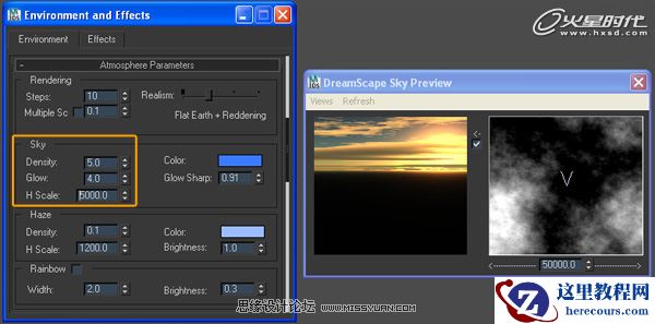 使用3ds Max创建平静的海面和美丽的夕阳
