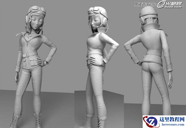  3ds Max绘制三维角色飞行员安妮教程