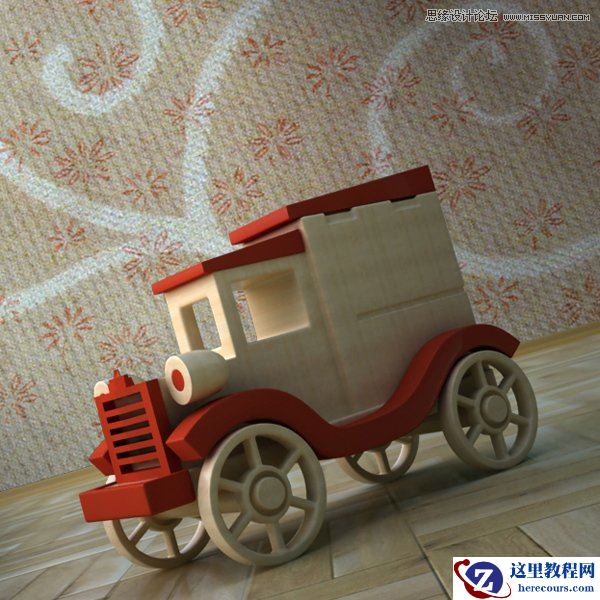 3Dmax制作木质纹理的立体玩具车教程