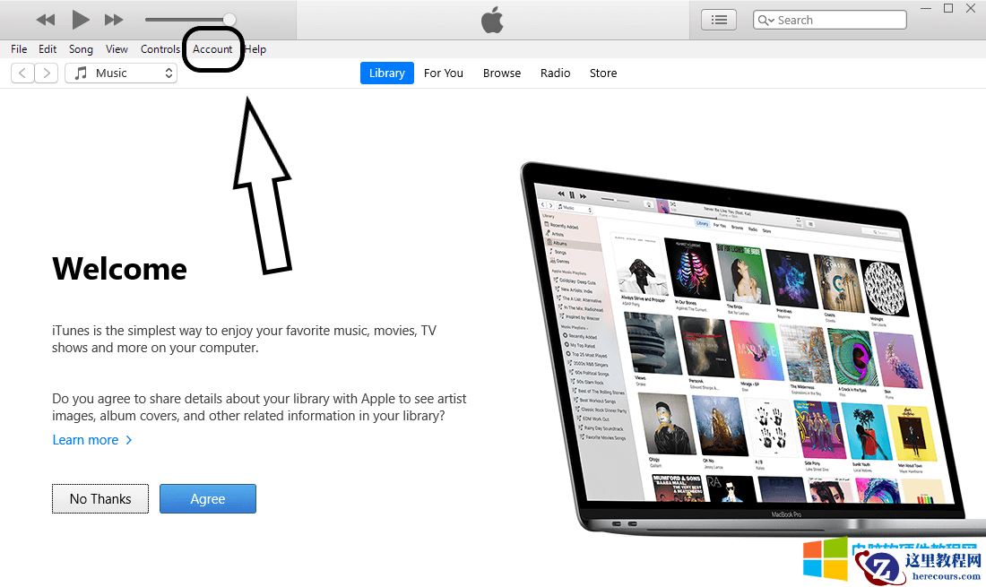 如何在iTunes上授权计算机