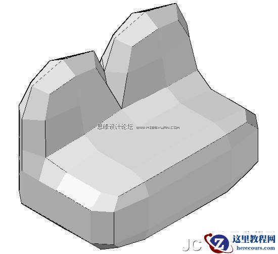 AutoCAD教程：运用长方体网格拉伸制作双人和多人沙发