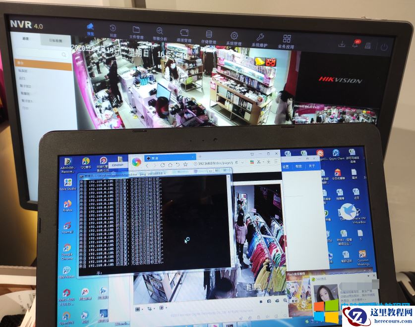 监控摄像头连接POE交换机，灯都亮为什么有两个摄像头没有图像？