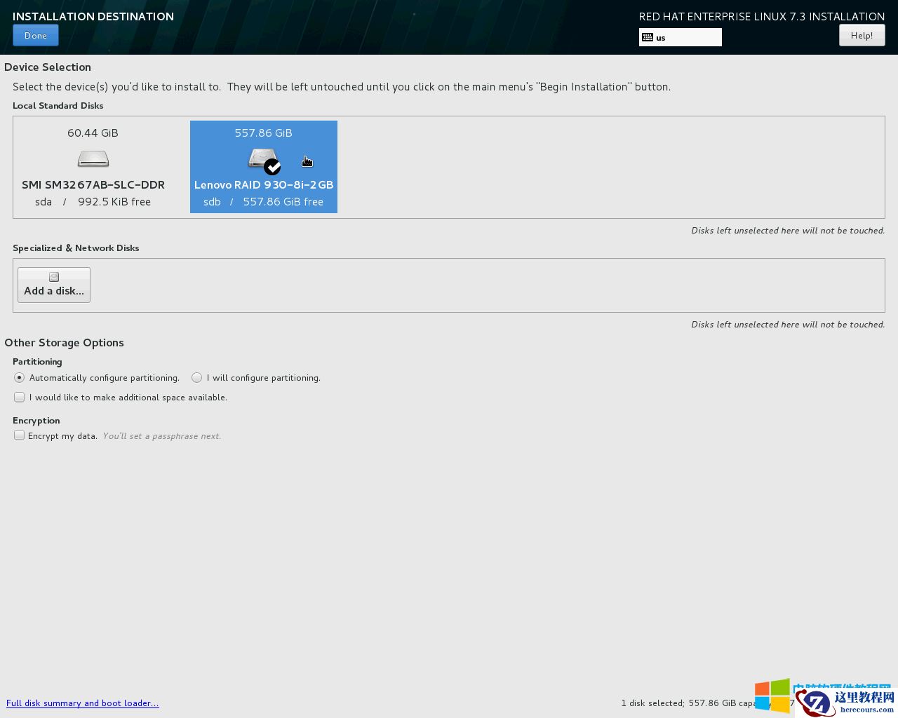 ThinkSystem系列服务器RAID 530/930阵列如何安装RHEL7.39