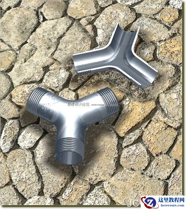 AutoCAD三维建模教程:三通管的制作过程