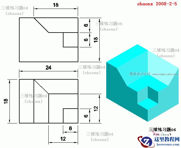 AutoCAD建模教程：拉升,差集,倒角的应用