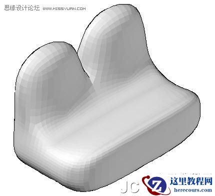 AutoCAD教程：运用长方体网格拉伸制作双人沙发