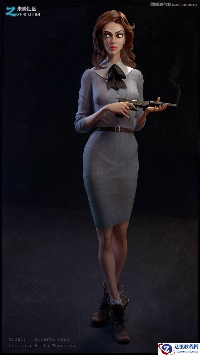 MAYA结合ZBRUSH制作美女杀手CG人物