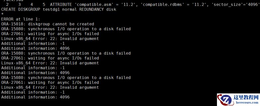 linux vdo验证 oracle asm diskgroup sector_size 4096 udev asmlib