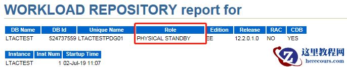 Oracle 12.2 physical standby备库收集AWR报告