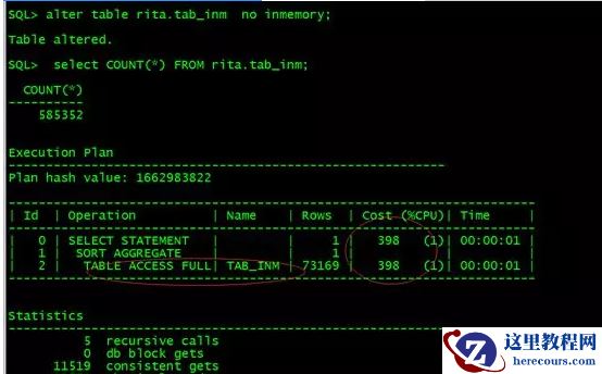 Oracle Database 12c In-Memory特性之执行计划对比