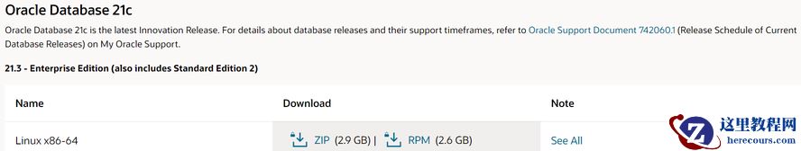 Oracle 21C下载和安装