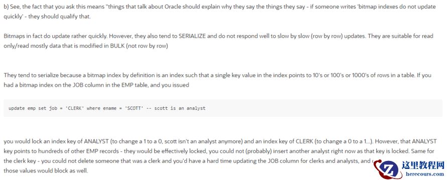 oracle位图索引对DML操作的影响