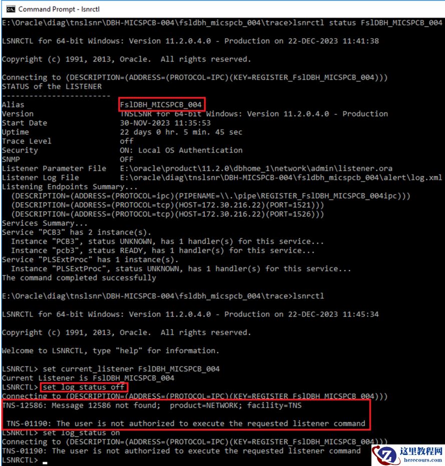 oracle TNS-01190 （windows监听权限问题）