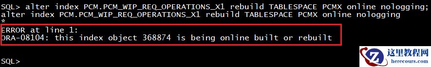 oracle ORA-08104处理