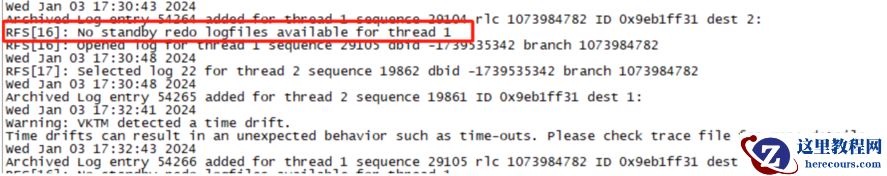 oracle RFS[16]: No standby redo logfiles available for thread 1