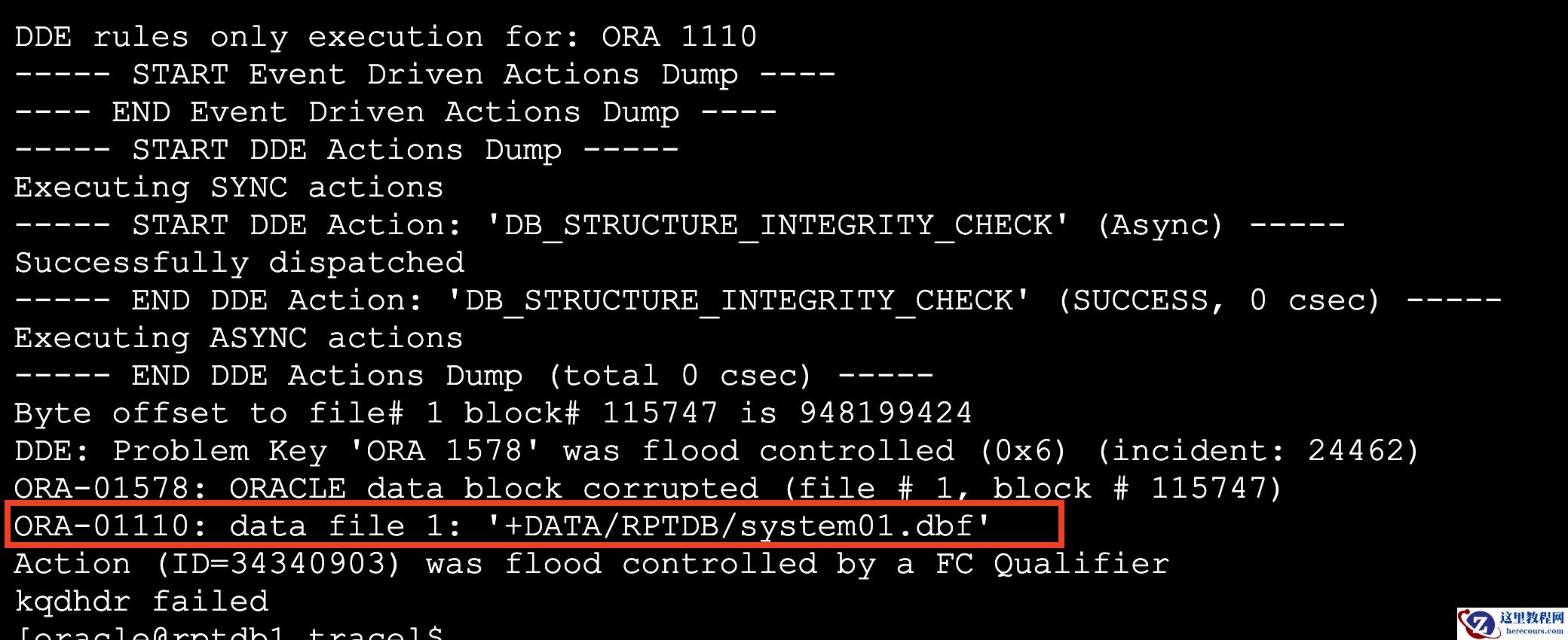 突发，亲历数据仓库ORA-01578:ORACLE data block corrupted