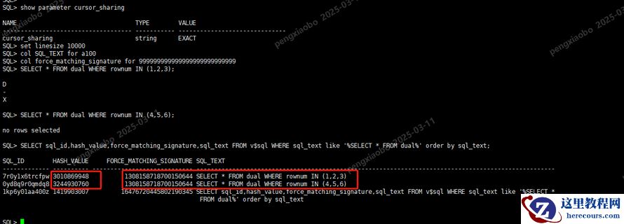 第34期 CURSOR_SHARING和FORCE_MATCHING_SIGNATURE对SQL计划稳定性的局限性
