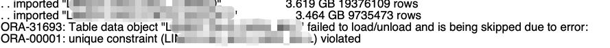 impdp报错违反唯一约束排查处理