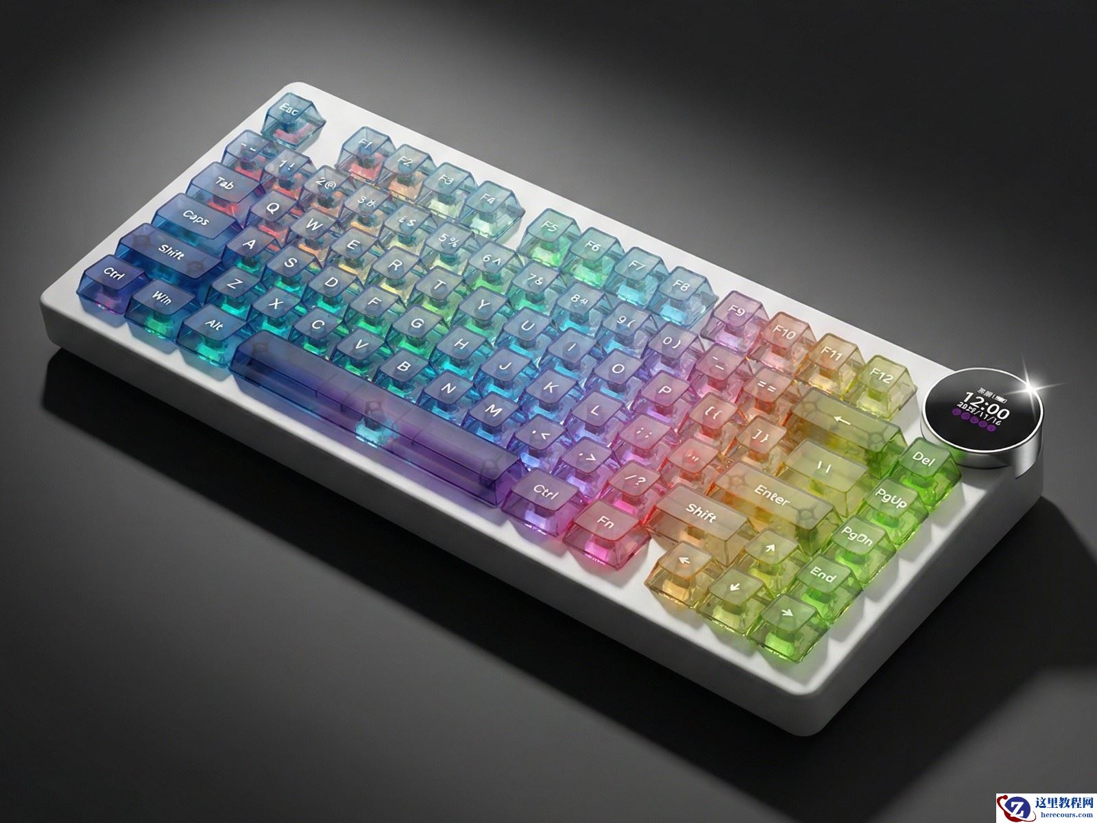 旋钮 + 圆屏 2 合 1：黑爵推出 AK820 V2“智慧屏”机械键盘