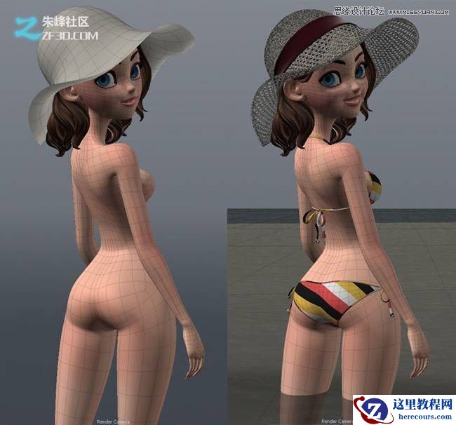 MAYA和MODO制作盛夏海边唯美的女孩