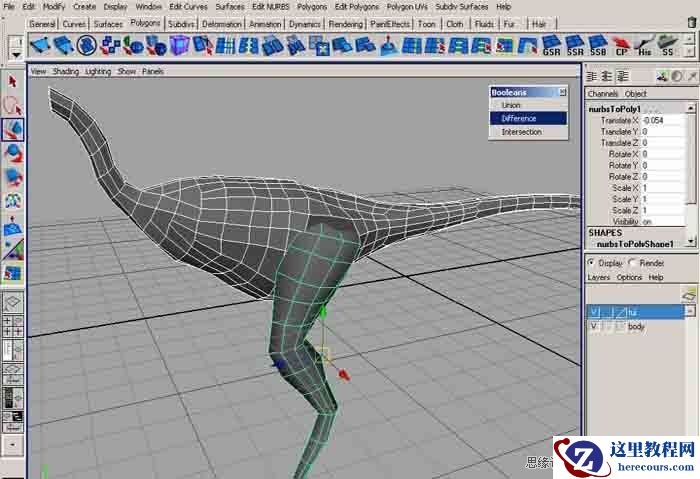Maya建模教程:制作真实的恐龙