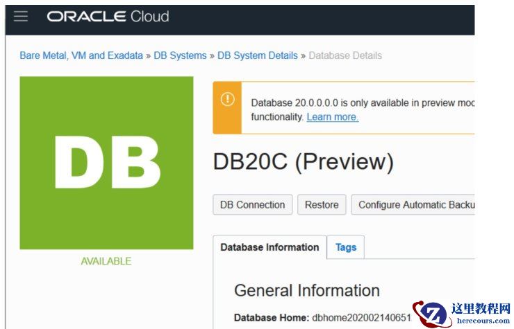 DB 20c Preview OCI