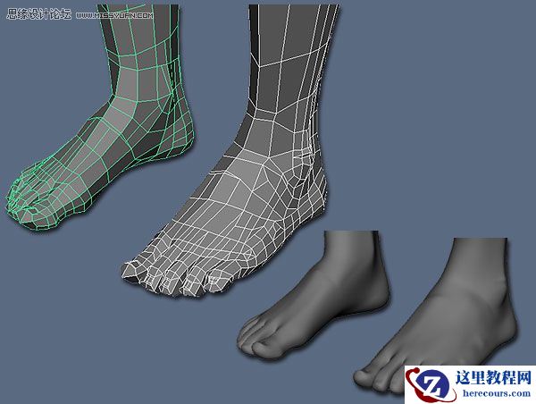 Maya建模教程：逼真脚部建模教程