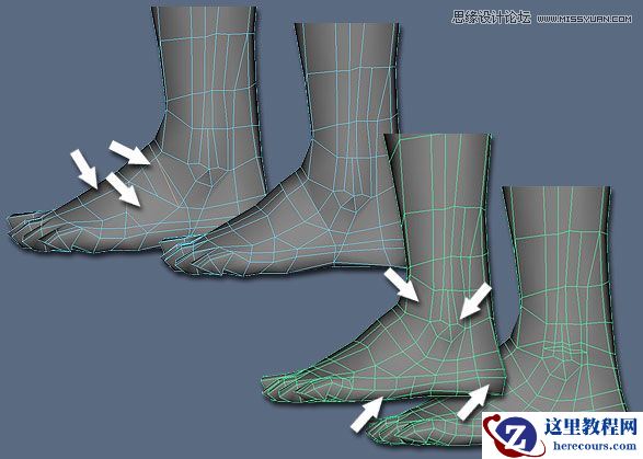 Maya建模教程：逼真脚部建模教程