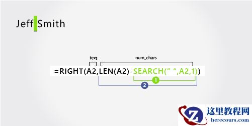 用于提取姓氏的公式
