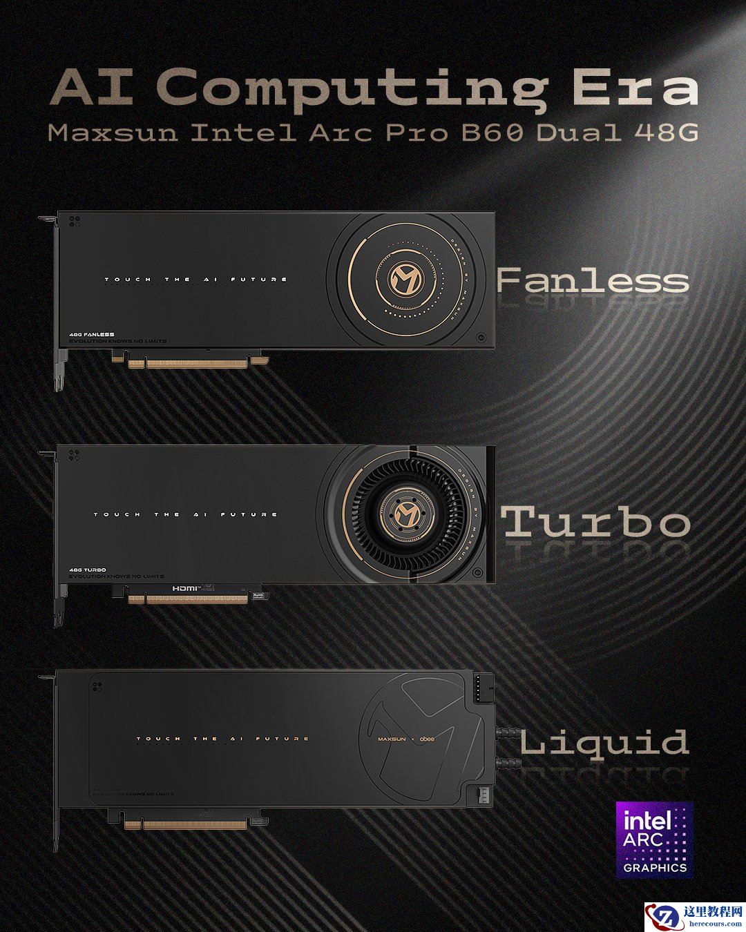 铭瑄上线单槽液冷版锐炫 Arc Pro B60 Dual 48G 显卡，公布无风扇型号