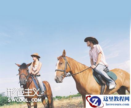 Photoshop调出高清蓝色调的外景图片调色教程