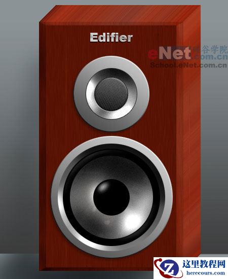 Photoshop绘图绘制逼真的木质音箱教程