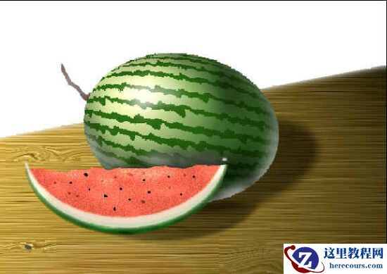 Phtoshop绘制逼真的大西瓜图片教程