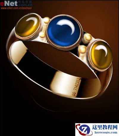 Photoshop制作漂亮蓝宝石戒指图片设计教程