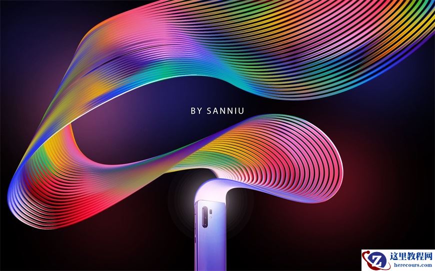 Photoshop结合AI制作抽象动感丝带设计教程