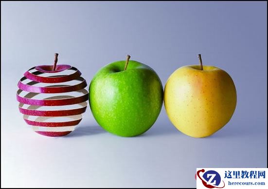 Photoshop制作逼真的刀削苹果皮效果教程
