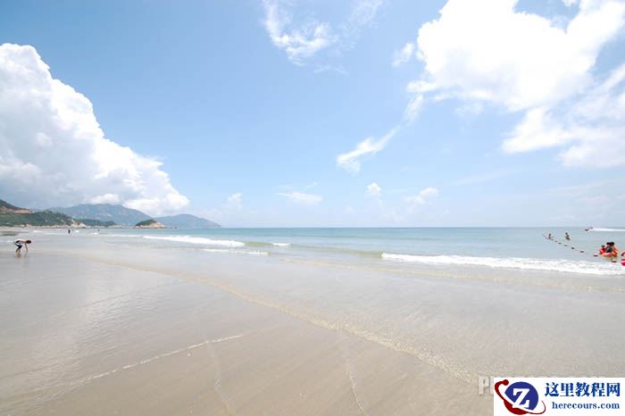 Photoshop把海边沙滩照片处理的明亮清晰色彩鲜艳