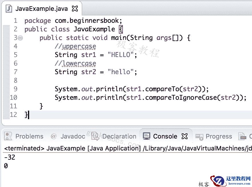 Java String compareToIgnoreCase方法