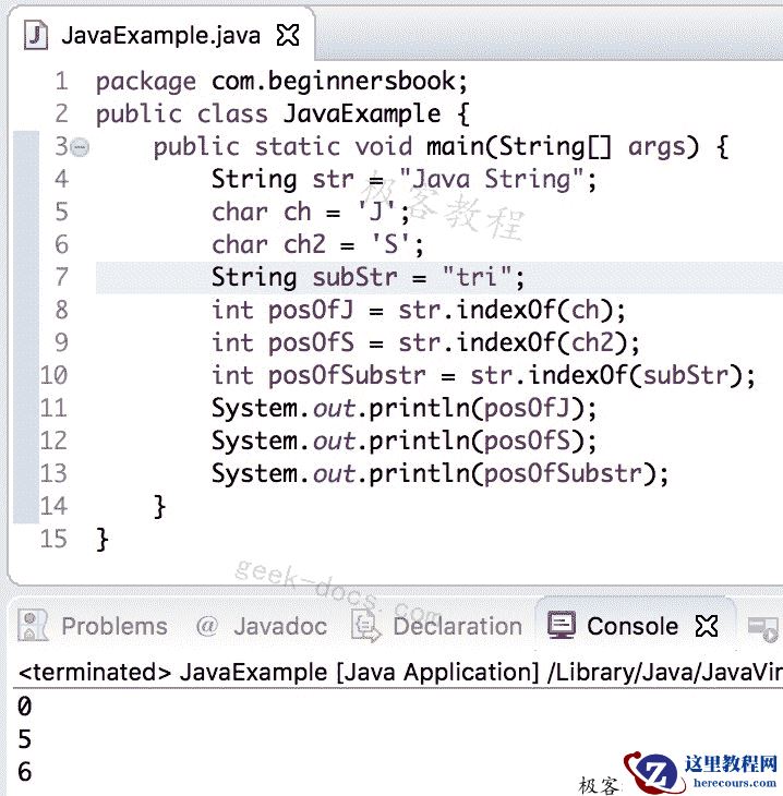 Java String indexOf方法
