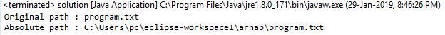 Java File getAbsolutePath()方法及示例