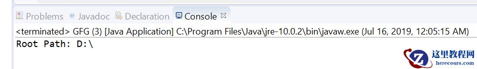 Java Path getRoot()方法及示例