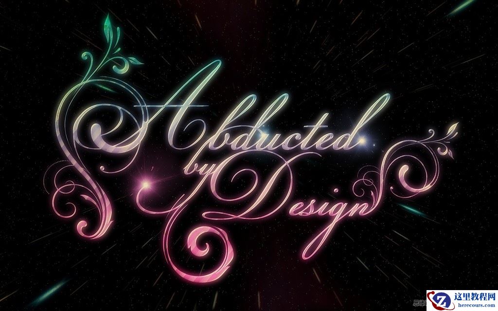 Photoshop制作花纹艺术字体教程